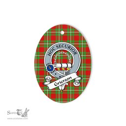 Grierson Scottish Clan Badge Plaid Ornament Gift. Christmas Tree Ornament Grierson Tartan Ornament,  ceramic ornament, personalized christmas ornaments, christmas tree ornaments, christmas door decorations, Plaid Ornament, Tartan Ceramic Ornament