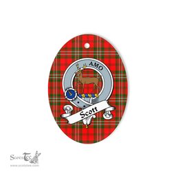 Scott Scottish Clan Badge Plaid Ornament Gift. Christmas Tree Ornament Scott Tartan Ornament,  ceramic ornament, personalized christmas ornaments, christmas tree ornaments, christmas door decorations, Plaid Ornament, Tartan Ceramic Ornament
