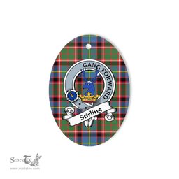 Stirling of Cadder Scottish Clan Badge Plaid Ornament Gift. Christmas Tree Ornament Stirling of Cadder Tartan Ornament,  ceramic ornament, personalized christmas ornaments, christmas tree ornaments, christmas door decorations, Plaid Ornament, Tartan Ceramic Ornament