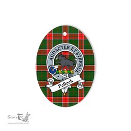 Pollock Scottish Clan Badge Plaid Ornament Gift. Christmas Tree Ornament Pollock Tartan Ornament,  ceramic ornament, personalized christmas ornaments, christmas tree ornaments, christmas door decorations, Plaid Ornament, Tartan Ceramic Ornament