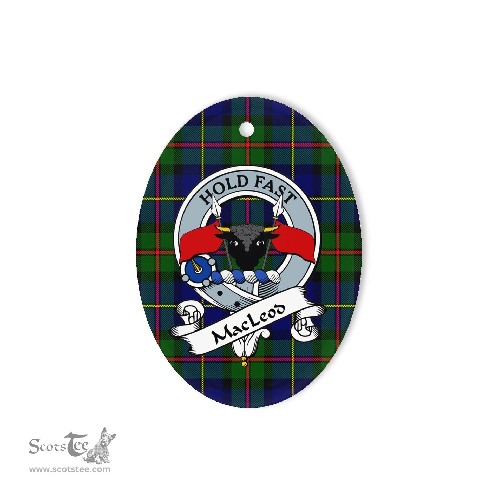 Macleod Scottish Clan Badge Plaid Ornament Gift. Christmas Tree Ornament Macleod Tartan Ornament,  ceramic ornament, personalized christmas ornaments, christmas tree ornaments, christmas door decorations, Plaid Ornament, Tartan Ceramic Ornament