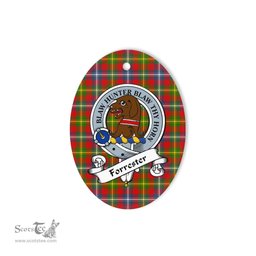 Forrester Scottish Clan Badge Plaid Ornament Gift. Christmas Tree Ornament Forrester Tartan Ornament,  ceramic ornament, personalized christmas ornaments, christmas tree ornaments, christmas door decorations, Plaid Ornament, Tartan Ceramic Ornament