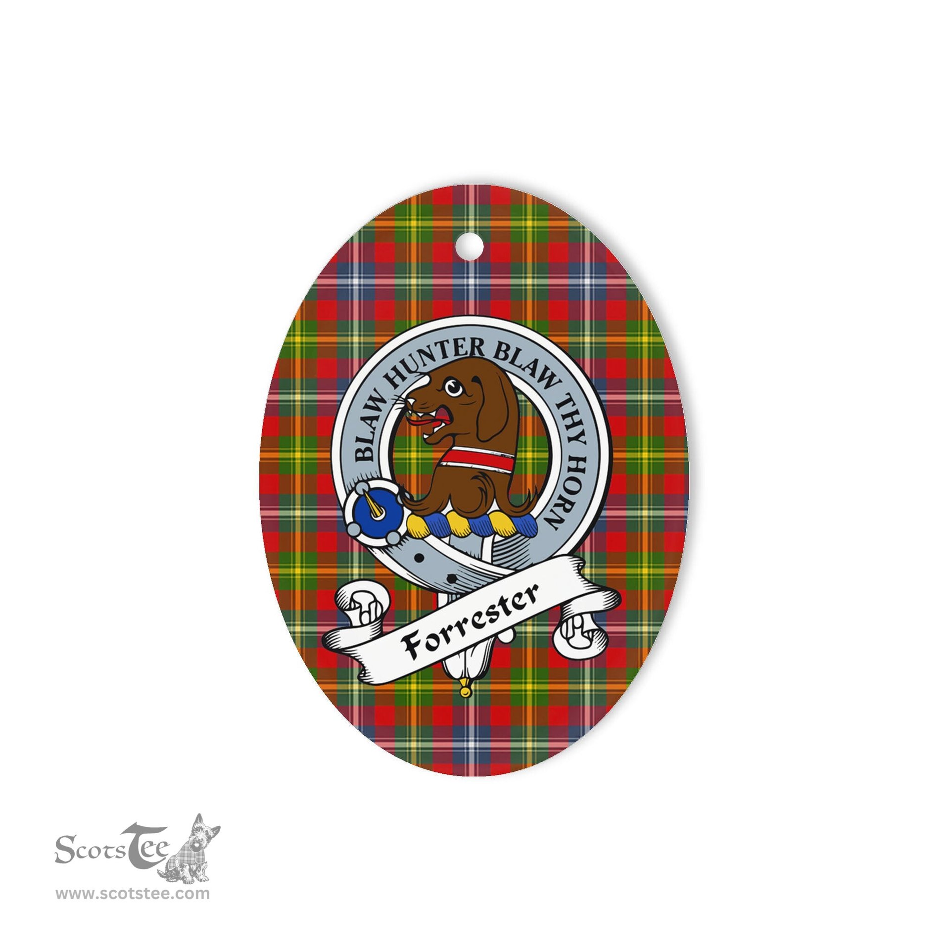 Forrester Scottish Clan Badge Plaid Ornament Gift. Christmas Tree Ornament Forrester Tartan Ornament,  ceramic ornament, personalized christmas ornaments, christmas tree ornaments, christmas door decorations, Plaid Ornament, Tartan Ceramic Ornament