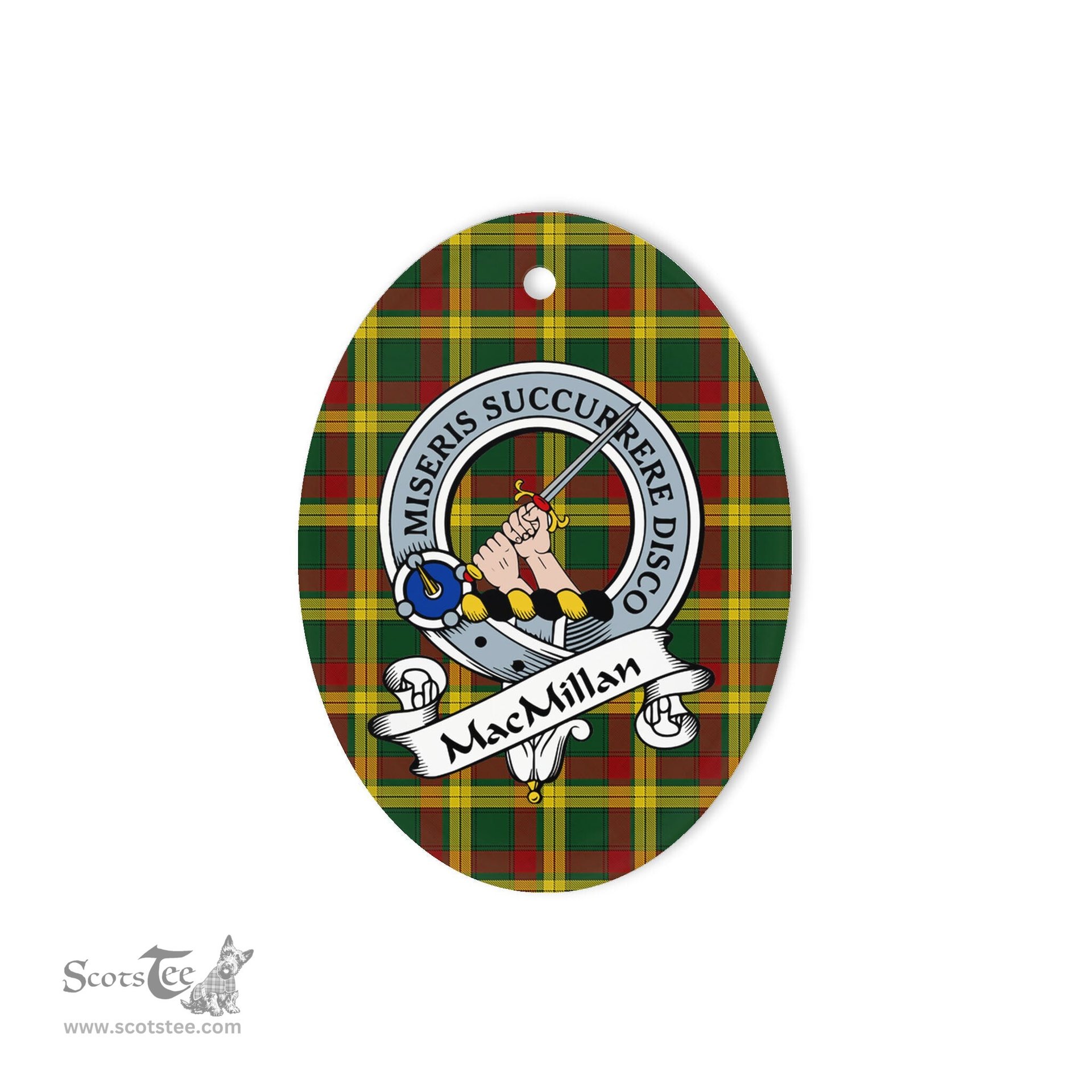 MacMillan Scottish Clan Badge Plaid Ornament Gift. Christmas Tree Ornament MacMillan Tartan Ornament,  ceramic ornament, personalized christmas ornaments, christmas tree ornaments, christmas door decorations, Plaid Ornament, Tartan Ceramic Ornament