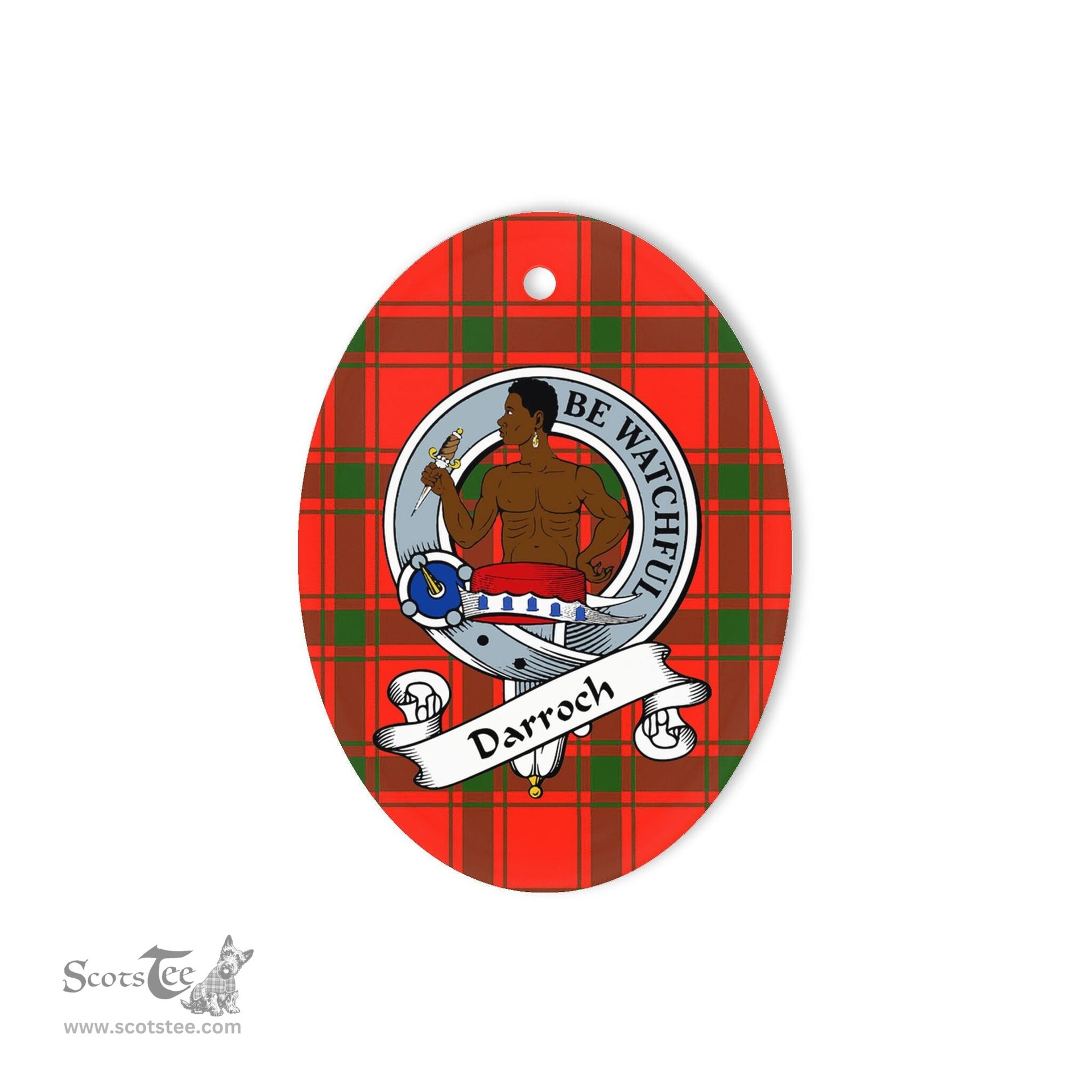 Darroch Scottish Clan Badge Plaid Ornament Gift. Christmas Tree Ornament Darroch Tartan Ornament,  ceramic ornament, personalized christmas ornaments, christmas tree ornaments, christmas door decorations, Plaid Ornament, Tartan Ceramic Ornament
