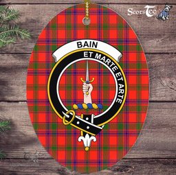 Bain Scottish Clan Plaid Ornament Gift. Christmas Tree Ornament Bain Clan Tartan Ornament,  ceramic ornament, personalized christmas ornaments, christmas tree ornaments, christmas door decorations, Plaid Ornament, Tartan Ceramic Ornament