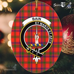 Bain Scottish Clan Plaid Ornament Gift. Christmas Tree Ornament Bain Clan Tartan Ornament,  ceramic ornament, personalized christmas ornaments, christmas tree ornaments, christmas door decorations, Plaid Ornament, Tartan Ceramic Ornament