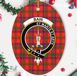 Bain Scottish Clan Plaid Ornament Gift. Christmas Tree Ornament Bain Clan Tartan Ornament,  ceramic ornament, personalized christmas ornaments, christmas tree ornaments, christmas door decorations, Plaid Ornament, Tartan Ceramic Ornament