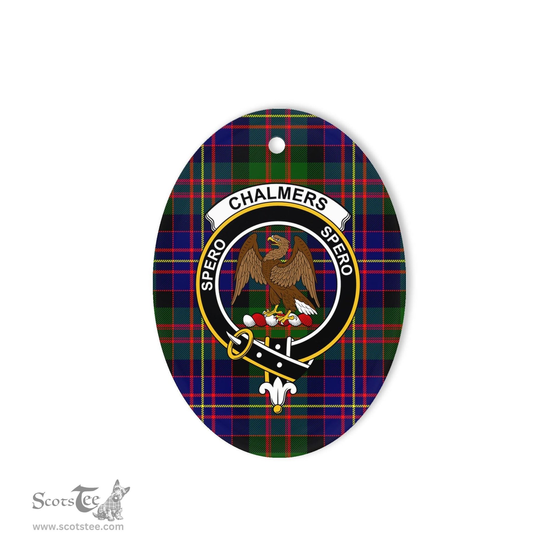 Chalmers Scottish Clan Plaid Ornament Gift. Christmas Tree Ornament Chalmers Clan Tartan Ornament,  ceramic ornament, personalized christmas ornaments, christmas tree ornaments, christmas door decorations, Plaid Ornament, Tartan Ceramic Ornament