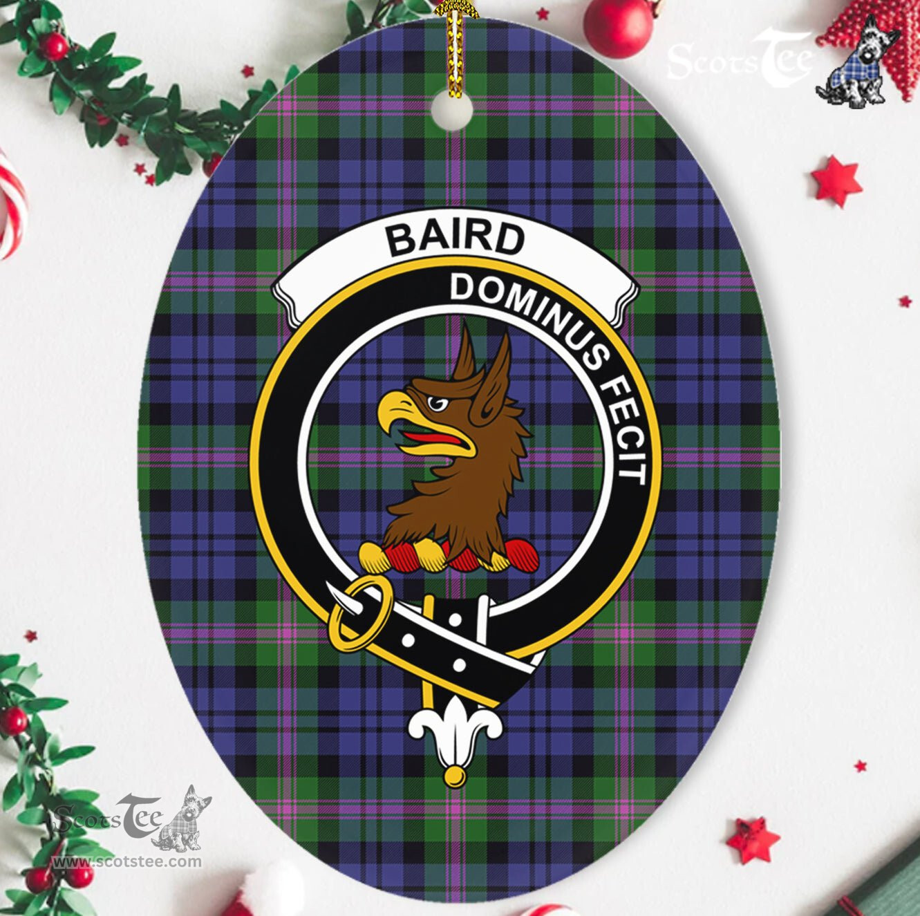 Baird Scottish Clan Plaid Ornament Gift. Christmas Tree Ornament Baird Clan Tartan Ornament,  ceramic ornament, personalized christmas ornaments, christmas tree ornaments, christmas door decorations, Plaid Ornament, Tartan Ceramic Ornament
