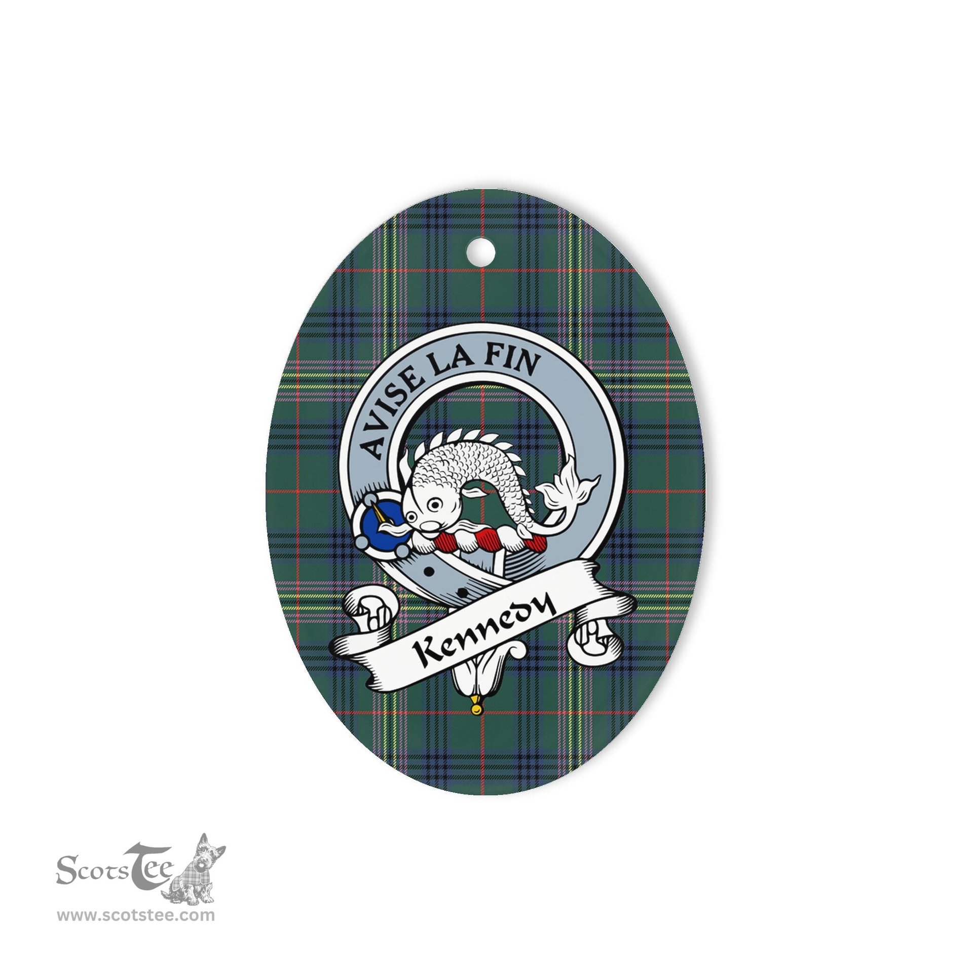 Kennedy Scottish Clan Badge Plaid Ornament Gift. Christmas Tree Ornament Kennedy Tartan Ornament,  ceramic ornament, personalized christmas ornaments, christmas tree ornaments, christmas door decorations, Plaid Ornament, Tartan Ceramic Ornament