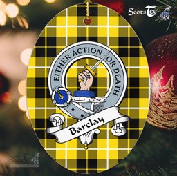 Barclay Scottish Clan Badge Plaid Ornament Gift. Christmas Tree Ornament Barclay Tartan Ornament,  ceramic ornament, personalized christmas ornaments, christmas tree ornaments, christmas door decorations, Plaid Ornament, Tartan Ceramic Ornament
