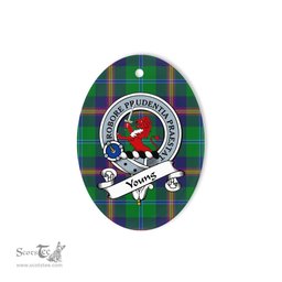 Young Scottish Clan Badge Plaid Ornament Gift. Christmas Tree Ornament Young Tartan Ornament,  ceramic ornament, personalized christmas ornaments, christmas tree ornaments, christmas door decorations, Plaid Ornament, Tartan Ceramic Ornament