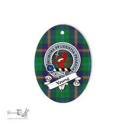 Young Scottish Clan Badge Plaid Ornament Gift. Christmas Tree Ornament Young Tartan Ornament,  ceramic ornament, personalized christmas ornaments, christmas tree ornaments, christmas door decorations, Plaid Ornament, Tartan Ceramic Ornament