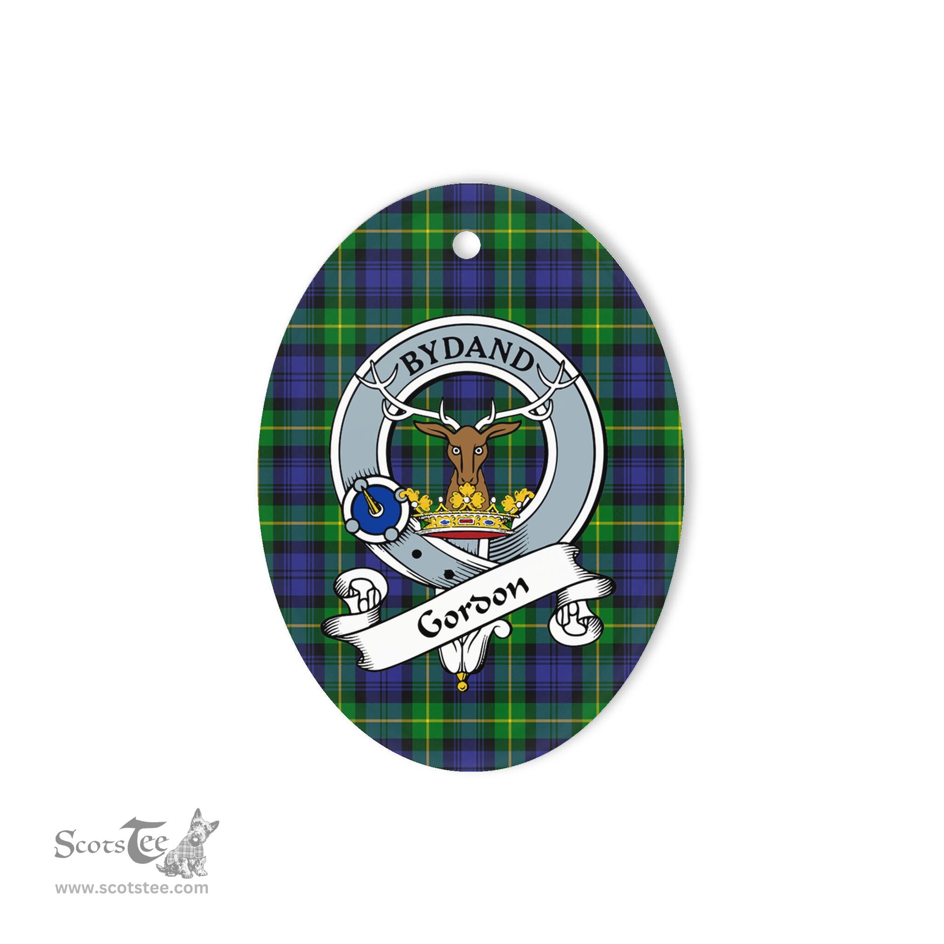 Gordon Scottish Clan Badge Plaid Ornament Gift. Christmas Tree Ornament Gordon Tartan Ornament,  ceramic ornament, personalized christmas ornaments, christmas tree ornaments, christmas door decorations, Plaid Ornament, Tartan Ceramic Ornament