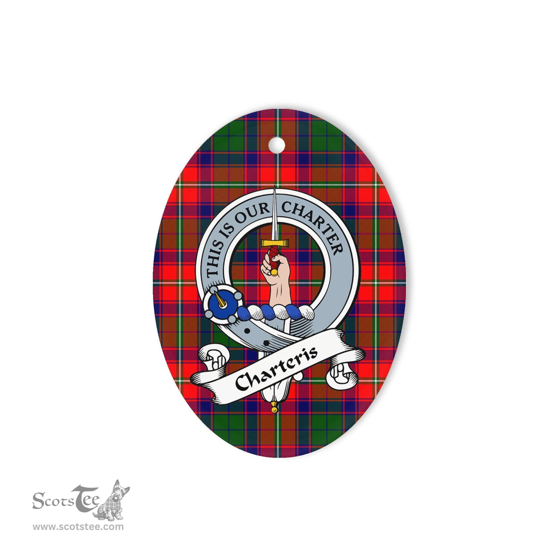 Charteris Scottish Clan Badge Plaid Ornament Gift. Christmas Tree Ornament Charteris Tartan Ornament,  ceramic ornament, personalized christmas ornaments, christmas tree ornaments, christmas door decorations, Plaid Ornament, Tartan Ceramic Ornament