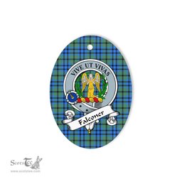 Falconer Scottish Clan Badge Plaid Ornament Gift. Christmas Tree Ornament Falconer Tartan Ornament,  ceramic ornament, personalized christmas ornaments, christmas tree ornaments, christmas door decorations, Plaid Ornament, Tartan Ceramic Ornament