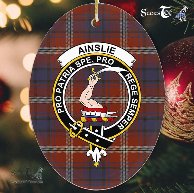 Ainslie Scottish Clan Plaid Ornament Gift. Christmas Tree Ornament Ainslie Clan Tartan Ornament,  ceramic ornament, personalized christmas ornaments, christmas tree ornaments, christmas door decorations, Plaid Ornament, Tartan Ceramic Ornament