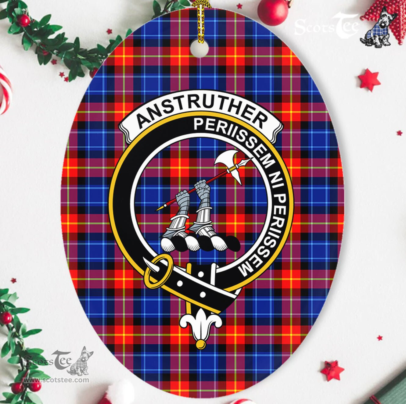 Anstruther Scottish Clan Plaid Ornament Gift. Christmas Tree Ornament Anstruther Clan Tartan Ornament,  ceramic ornament, personalized christmas ornaments, christmas tree ornaments, christmas door decorations, Plaid Ornament, Tartan Ceramic Ornament