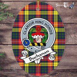 Buchanan Scottish Clan Badge Plaid Ornament Gift. Christmas Tree Ornament Buchanan Tartan Ornament,  ceramic ornament, personalized christmas ornaments, christmas tree ornaments, christmas door decorations, Plaid Ornament, Tartan Ceramic Ornament