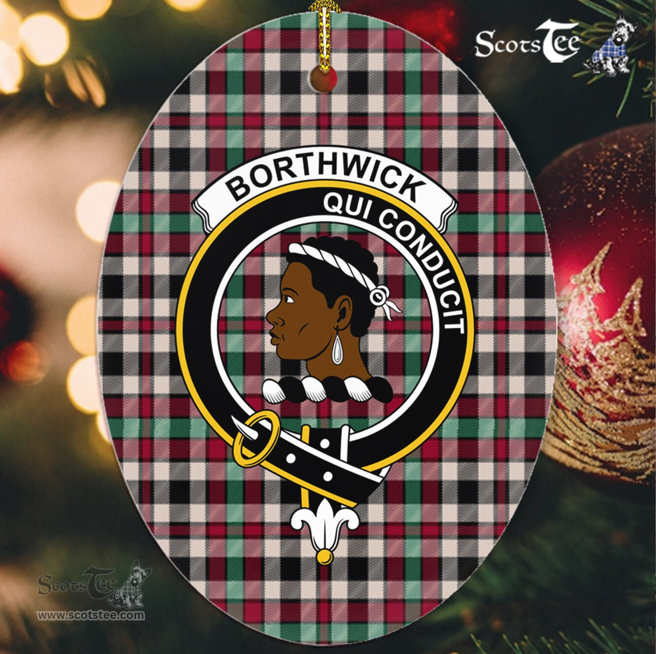 Borthwick Scottish Clan Plaid Ornament Gift. Christmas Tree Ornament Borthwick Clan Tartan Ornament,  ceramic ornament, personalized christmas ornaments, christmas tree ornaments, christmas door decorations, Plaid Ornament, Tartan Ceramic Ornament