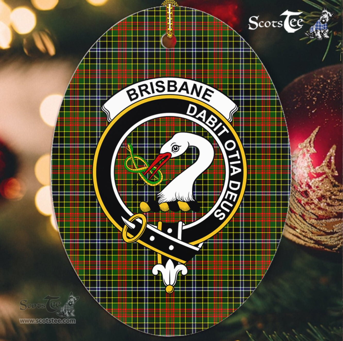 Brisbane Scottish Clan Plaid Ornament Gift. Christmas Tree Ornament Brisbane Clan Tartan Ornament,  ceramic ornament, personalized christmas ornaments, christmas tree ornaments, christmas door decorations, Plaid Ornament, Tartan Ceramic Ornament