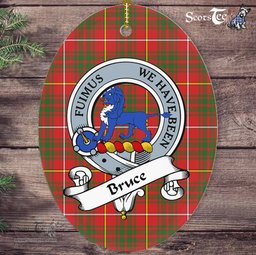 Bruce Scottish Clan Badge Plaid Ornament Gift. Christmas Tree Ornament Bruce Tartan Ornament,  ceramic ornament, personalized christmas ornaments, christmas tree ornaments, christmas door decorations, Plaid Ornament, Tartan Ceramic Ornament