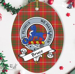 Bruce Scottish Clan Badge Plaid Ornament Gift. Christmas Tree Ornament Bruce Tartan Ornament,  ceramic ornament, personalized christmas ornaments, christmas tree ornaments, christmas door decorations, Plaid Ornament, Tartan Ceramic Ornament