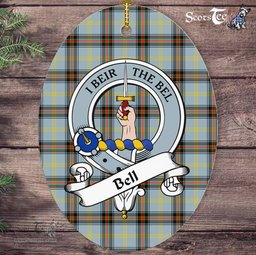 Bell Scottish Clan Badge Plaid Ornament Gift. Christmas Tree Ornament Bell Tartan Ornament,  ceramic ornament, personalized christmas ornaments, christmas tree ornaments, christmas door decorations, Plaid Ornament, Tartan Ceramic Ornament