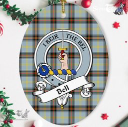 Bell Scottish Clan Badge Plaid Ornament Gift. Christmas Tree Ornament Bell Tartan Ornament,  ceramic ornament, personalized christmas ornaments, christmas tree ornaments, christmas door decorations, Plaid Ornament, Tartan Ceramic Ornament