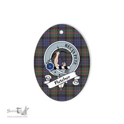 Fletcher Scottish Clan Badge Plaid Ornament Gift. Christmas Tree Ornament Fletcher Tartan Ornament,  ceramic ornament, personalized christmas ornaments, christmas tree ornaments, christmas door decorations, Plaid Ornament, Tartan Ceramic Ornament