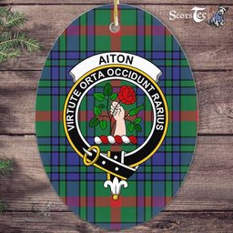 Aiton Scottish Clan Plaid Ornament Gift. Christmas Tree Ornament Aiton Clan Tartan Ornament,  ceramic ornament, personalized christmas ornaments, christmas tree ornaments, christmas door decorations, Plaid Ornament, Tartan Ceramic Ornament