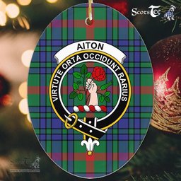 Aiton Scottish Clan Plaid Ornament Gift. Christmas Tree Ornament Aiton Clan Tartan Ornament,  ceramic ornament, personalized christmas ornaments, christmas tree ornaments, christmas door decorations, Plaid Ornament, Tartan Ceramic Ornament