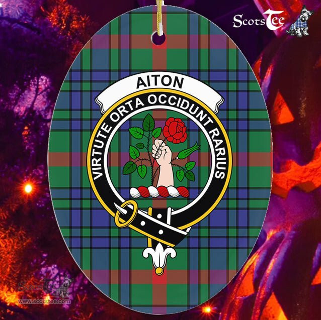 Aiton Scottish Clan Plaid Ornament Gift. Christmas Tree Ornament Aiton Clan Tartan Ornament,  ceramic ornament, personalized christmas ornaments, christmas tree ornaments, christmas door decorations, Plaid Ornament, Tartan Ceramic Ornament