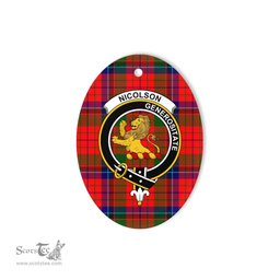 Nicolson Scottish Clan Plaid Ornament Gift. Christmas Tree Ornament Nicolson Clan Tartan Ornament,  ceramic ornament, personalized christmas ornaments, christmas tree ornaments, christmas door decorations, Plaid Ornament, Tartan Ceramic Ornament