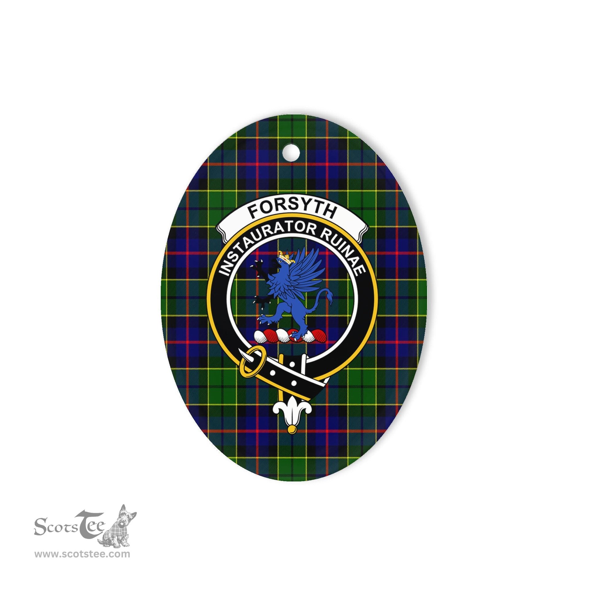 Forsyth Scottish Clan Plaid Ornament Gift. Christmas Tree Ornament Forsyth Clan Tartan Ornament,  ceramic ornament, personalized christmas ornaments, christmas tree ornaments, christmas door decorations, Plaid Ornament, Tartan Ceramic Ornament