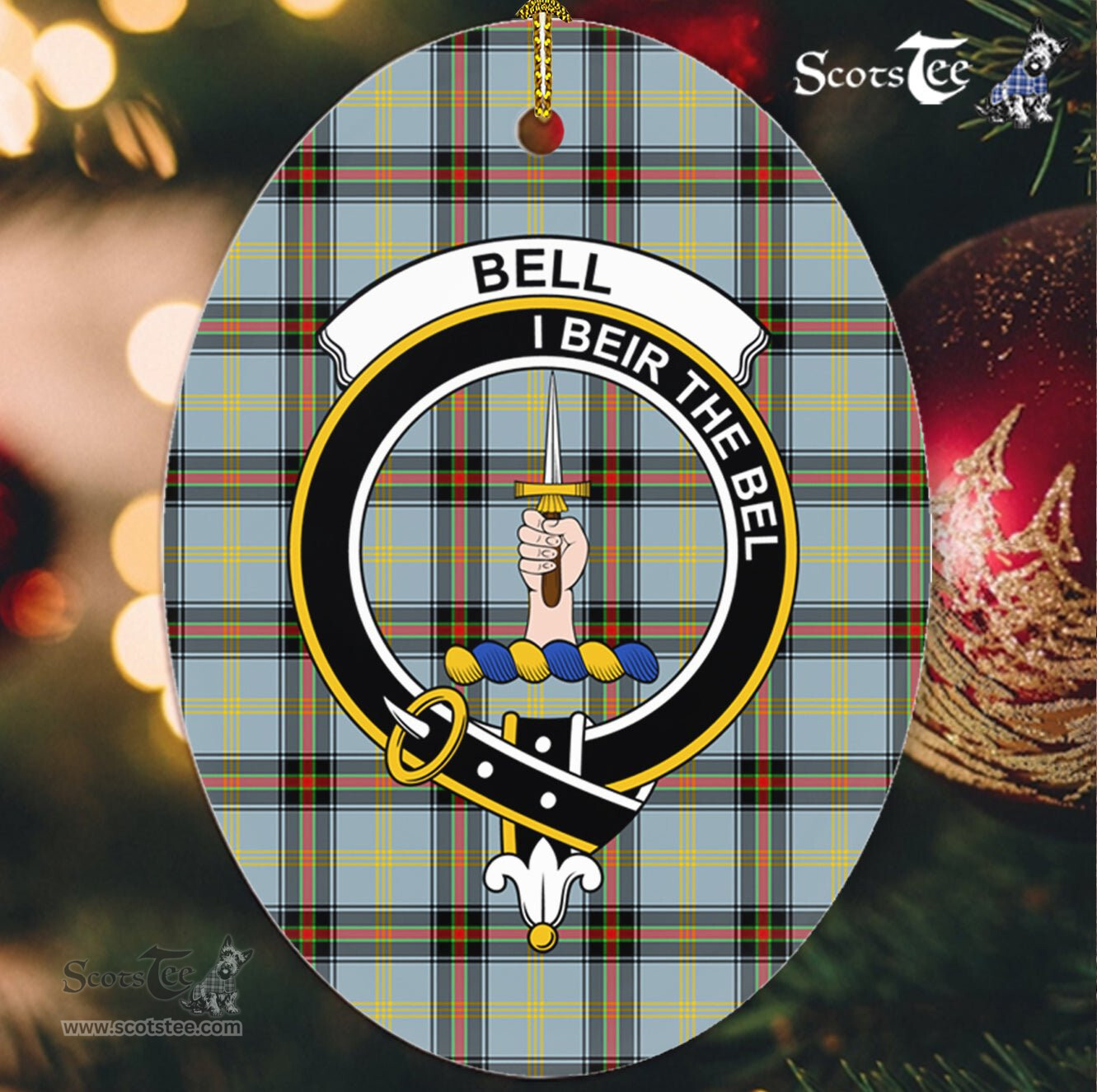 Bell Scottish Clan Plaid Ornament Gift. Christmas Tree Ornament Bell Clan Tartan Ornament,  ceramic ornament, personalized christmas ornaments, christmas tree ornaments, christmas door decorations, Plaid Ornament, Tartan Ceramic Ornament