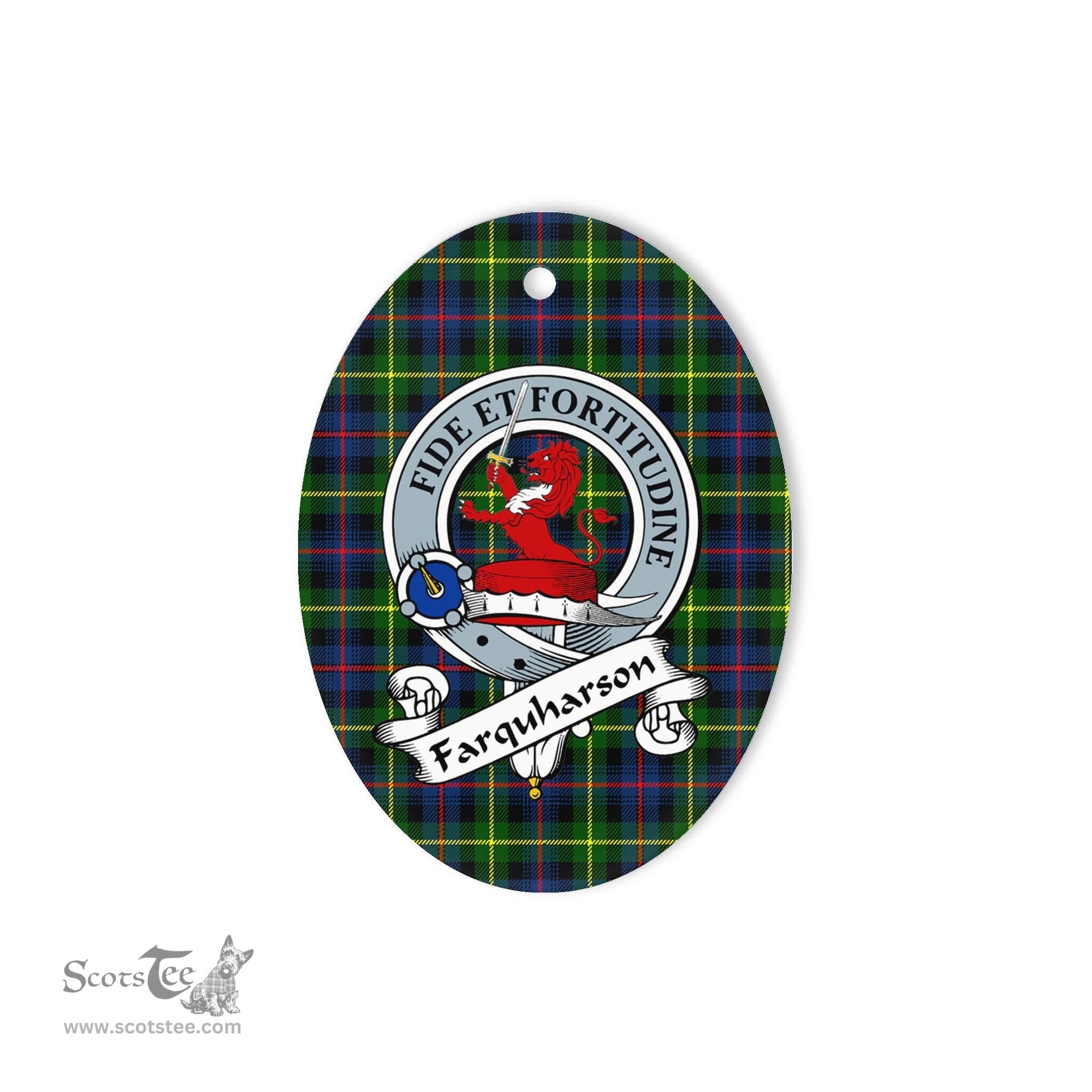 Farquharson Scottish Clan Badge Plaid Ornament Gift. Christmas Tree Ornament Farquharson Tartan Ornament,  ceramic ornament, personalized christmas ornaments, christmas tree ornaments, christmas door decorations, Plaid Ornament, Tartan Ceramic Ornament