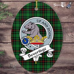 Beveridge Scottish Clan Badge Plaid Ornament Gift. Christmas Tree Ornament Beveridge Tartan Ornament,  ceramic ornament, personalized christmas ornaments, christmas tree ornaments, christmas door decorations, Plaid Ornament, Tartan Ceramic Ornament