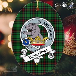 Beveridge Scottish Clan Badge Plaid Ornament Gift. Christmas Tree Ornament Beveridge Tartan Ornament,  ceramic ornament, personalized christmas ornaments, christmas tree ornaments, christmas door decorations, Plaid Ornament, Tartan Ceramic Ornament