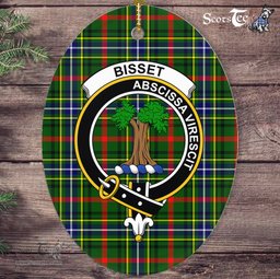 Bisset Scottish Clan Plaid Ornament Gift. Christmas Tree Ornament Bisset Clan Tartan Ornament,  ceramic ornament, personalized christmas ornaments, christmas tree ornaments, christmas door decorations, Plaid Ornament, Tartan Ceramic Ornament