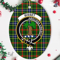 Bisset Scottish Clan Plaid Ornament Gift. Christmas Tree Ornament Bisset Clan Tartan Ornament,  ceramic ornament, personalized christmas ornaments, christmas tree ornaments, christmas door decorations, Plaid Ornament, Tartan Ceramic Ornament