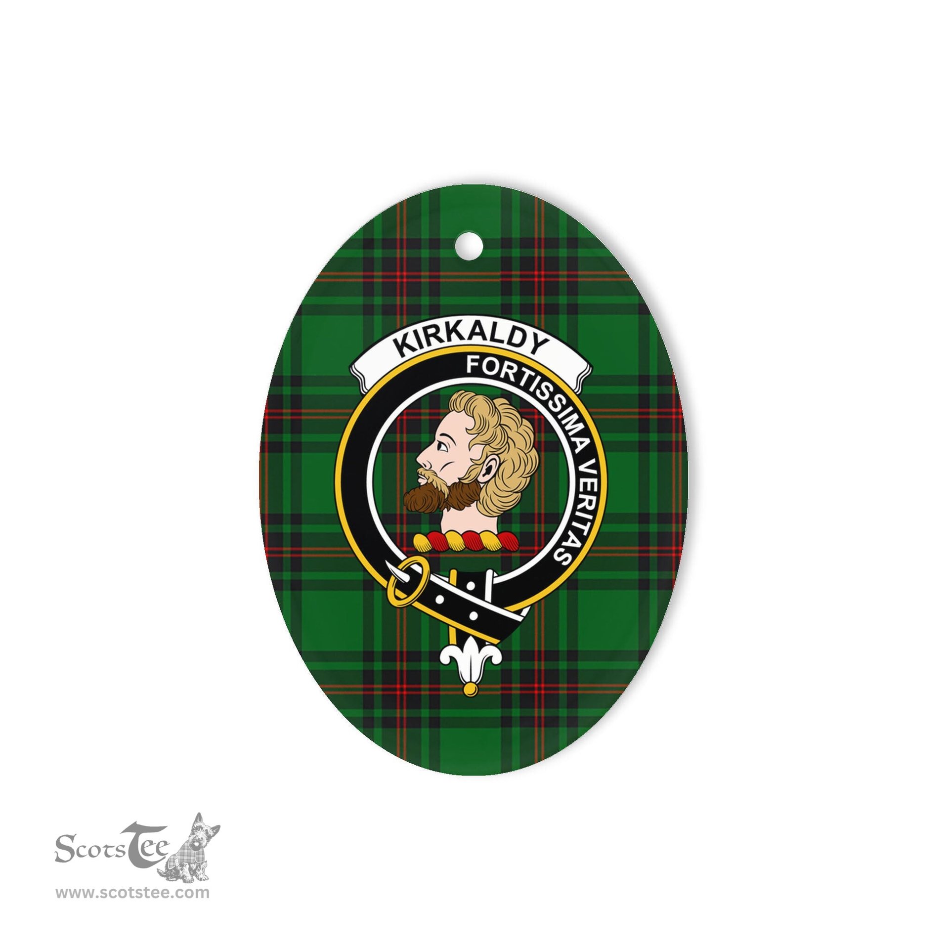 Kirkaldy of Grange Scottish Clan Plaid Ornament Gift. Christmas Tree Ornament Kirkaldy of Grange Clan Tartan Ornament,  ceramic ornament, personalized christmas ornaments, christmas tree ornaments, christmas door decorations, Plaid Ornament, Tartan Ceramic Ornament