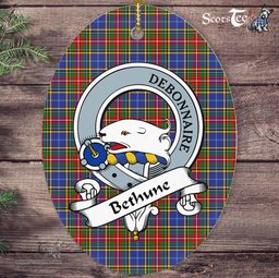 Bethune Scottish Clan Badge Plaid Ornament Gift. Christmas Tree Ornament Bethune Tartan Ornament,  ceramic ornament, personalized christmas ornaments, christmas tree ornaments, christmas door decorations, Plaid Ornament, Tartan Ceramic Ornament