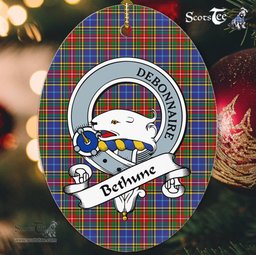 Bethune Scottish Clan Badge Plaid Ornament Gift. Christmas Tree Ornament Bethune Tartan Ornament,  ceramic ornament, personalized christmas ornaments, christmas tree ornaments, christmas door decorations, Plaid Ornament, Tartan Ceramic Ornament