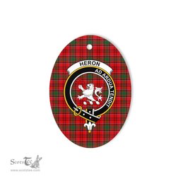Heron Scottish Clan Plaid Ornament Gift. Christmas Tree Ornament Heron Clan Tartan Ornament,  ceramic ornament, personalized christmas ornaments, christmas tree ornaments, christmas door decorations, Plaid Ornament, Tartan Ceramic Ornament