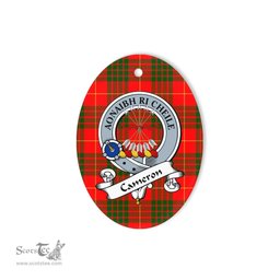 Cameron Scottish Clan Badge Plaid Ornament Gift. Christmas Tree Ornament Cameron Tartan Ornament,  ceramic ornament, personalized christmas ornaments, christmas tree ornaments, christmas door decorations, Plaid Ornament, Tartan Ceramic Ornament