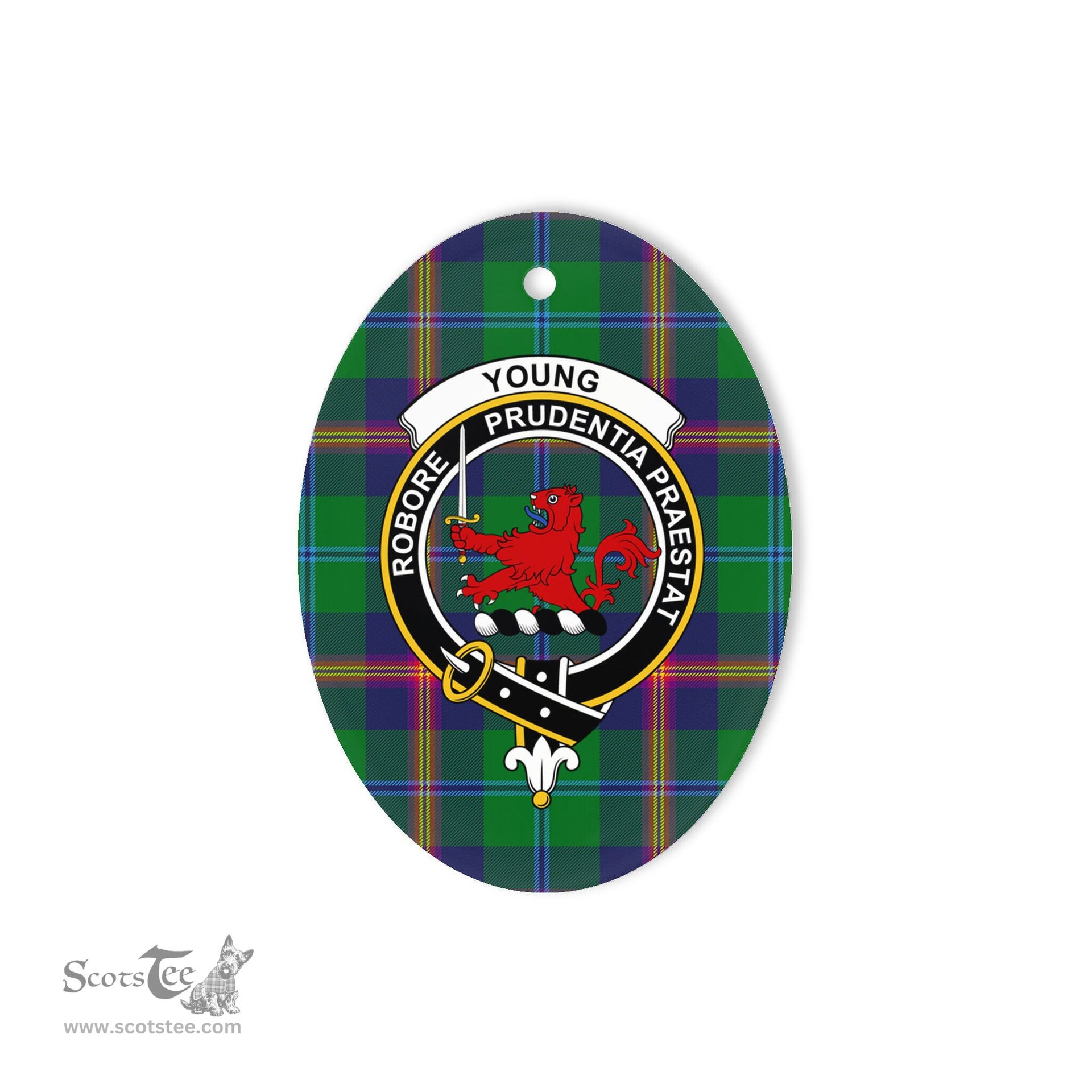 Young Scottish Clan Plaid Ornament Gift. Christmas Tree Ornament Young Clan Tartan Ornament,  ceramic ornament, personalized christmas ornaments, christmas tree ornaments, christmas door decorations, Plaid Ornament, Tartan Ceramic Ornament