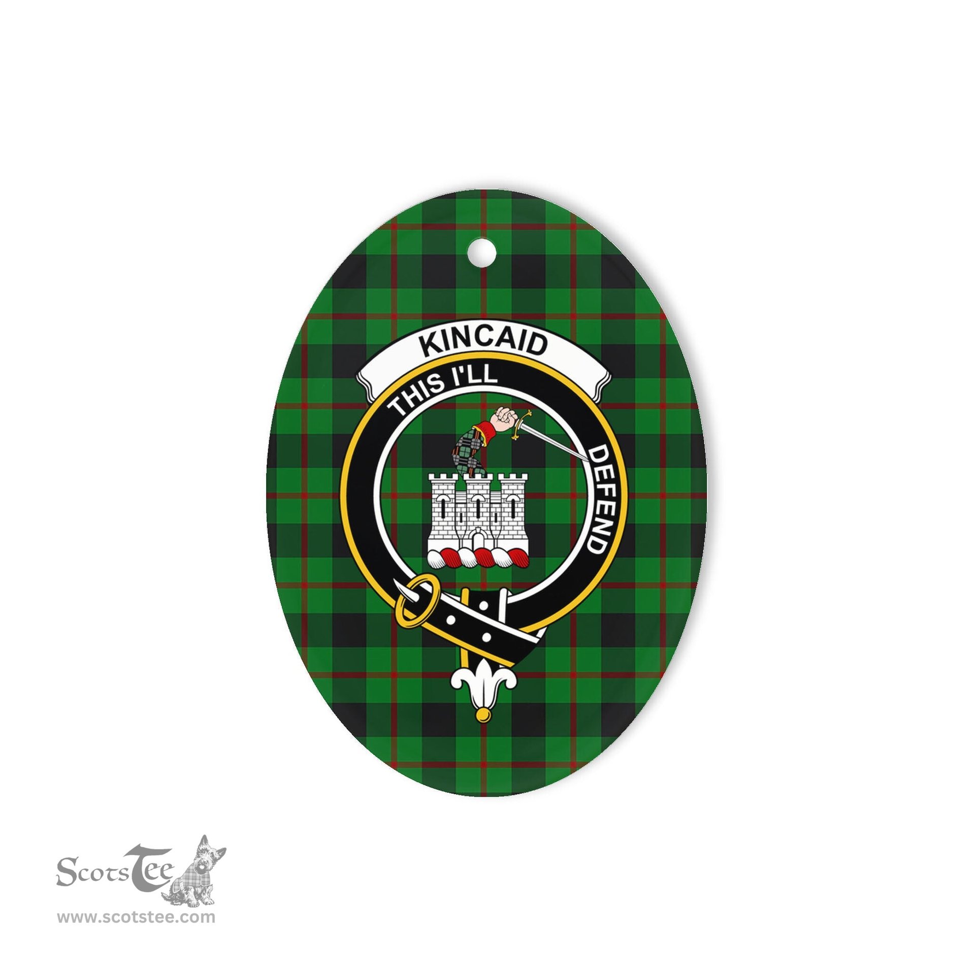 Kincaid Scottish Clan Plaid Ornament Gift. Christmas Tree Ornament Kincaid Clan Tartan Ornament,  ceramic ornament, personalized christmas ornaments, christmas tree ornaments, christmas door decorations, Plaid Ornament, Tartan Ceramic Ornament