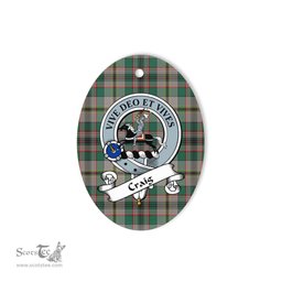 Craig Scottish Clan Badge Plaid Ornament Gift. Christmas Tree Ornament Craig Tartan Ornament,  ceramic ornament, personalized christmas ornaments, christmas tree ornaments, christmas door decorations, Plaid Ornament, Tartan Ceramic Ornament